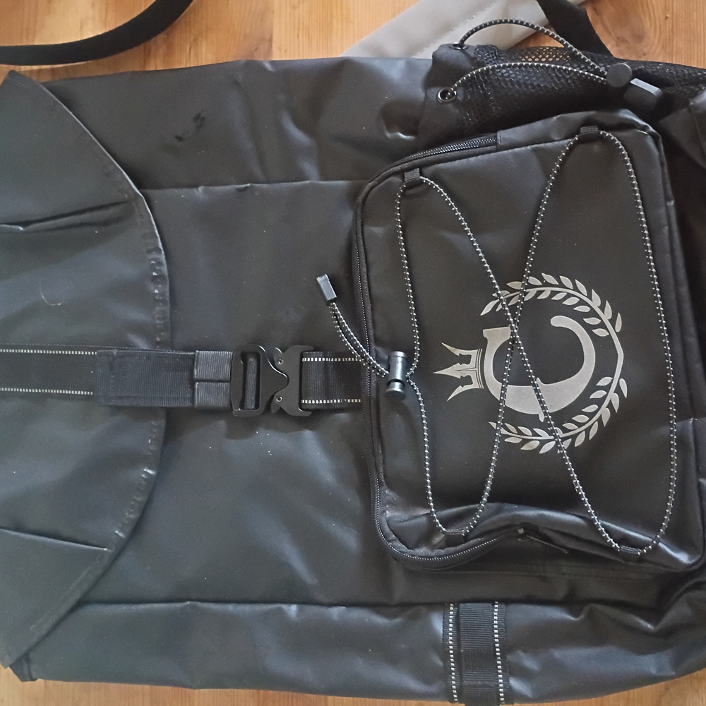 Black Backpack with Adjustable Straps and Modern Design